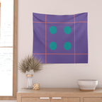 Retro Geometric Circle Grid Wall Tapestry Gallery Image 2