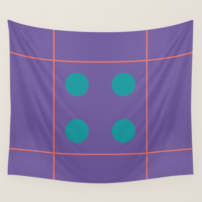 Retro Geometric Circle Grid Wall Tapestry Gallery Image 4