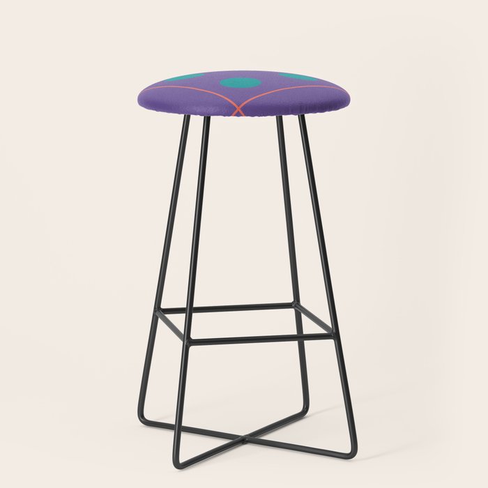 Retro Geometric Circle Grid Stool Gallery Image 1