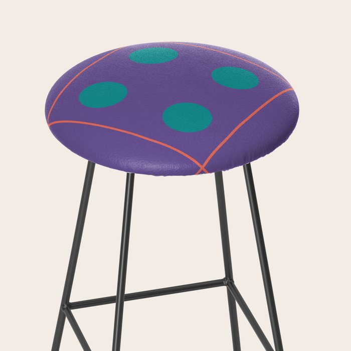 Retro Geometric Circle Grid Stool Gallery Image 2