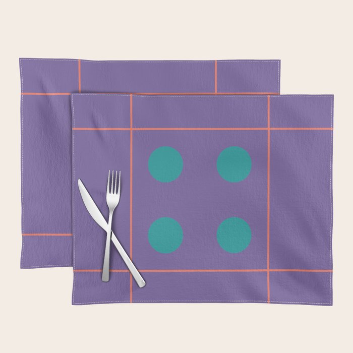 Retro Geometric Circle Grid Placemat Gallery Image 1