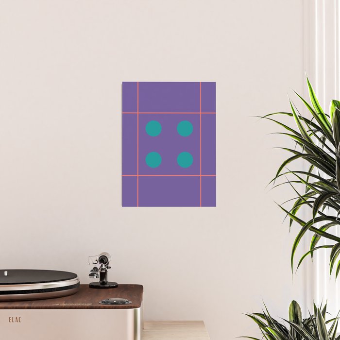 Retro Geometric Circle Grid Poster Gallery Image 2