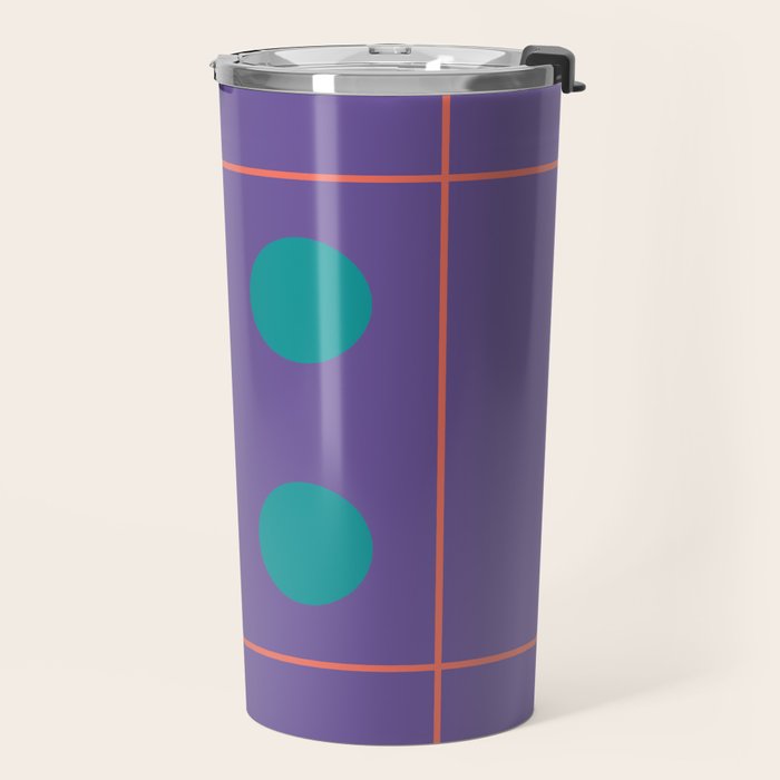 Retro Geometric Circle Grid Travel Mug Gallery Image 2