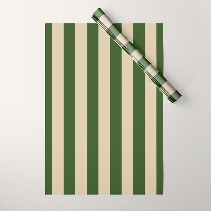 Sawdust and Pine Striped Harmony Wrapping Paper Gallery Image 1