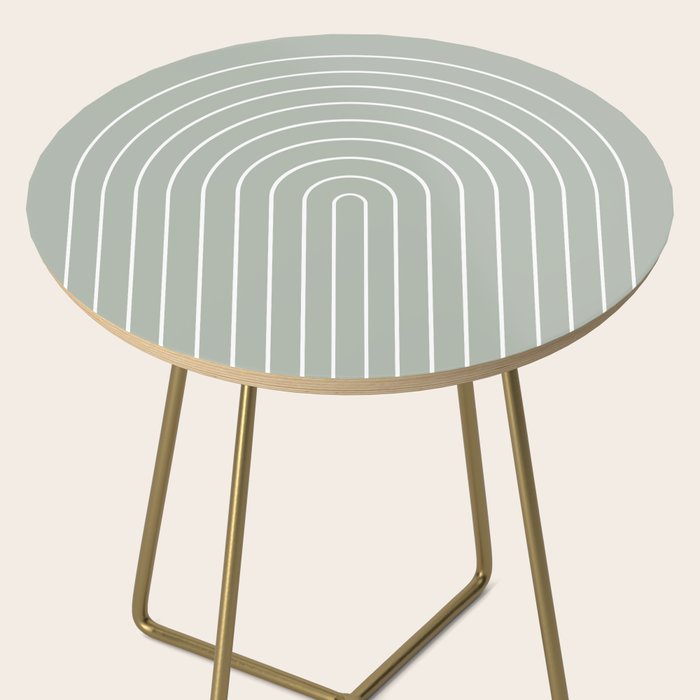 Minimal Arch LIV Pastel Sage Green Modern Geometric Lines Side Table Gallery Image 2