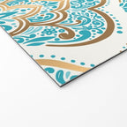 Turquoise Golden Moroccan Baroque Pattern II Welcome Mat Gallery Image 2