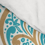 Turquoise Golden Moroccan Baroque Pattern II Comforter Gallery Image 4
