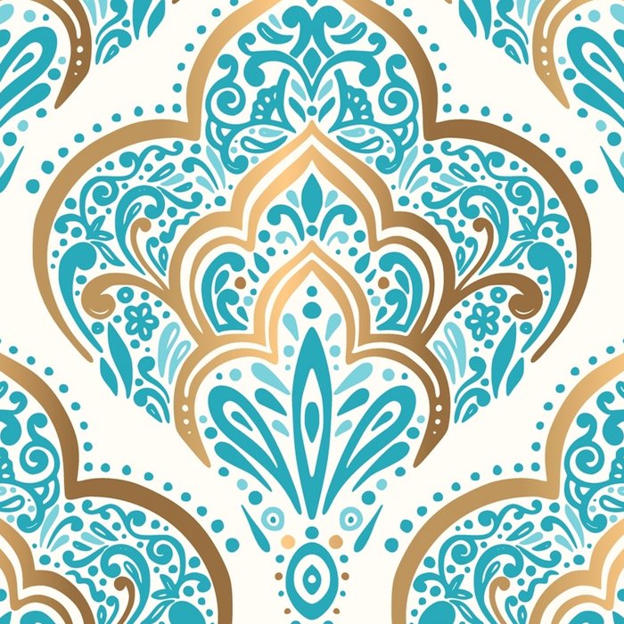 Turquoise Golden Moroccan Baroque Pattern II Coffee Mug Gallery Image 2