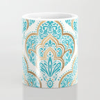 Turquoise Golden Moroccan Baroque Pattern II Coffee Mug Gallery Image 4