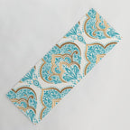 Turquoise Golden Moroccan Baroque Pattern II Yoga Mat Gallery Image 1