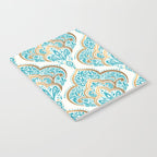 Turquoise Golden Moroccan Baroque Pattern II Notebook Gallery Image 2