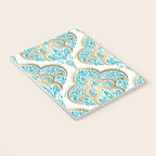 Turquoise Golden Moroccan Baroque Pattern II Notebook Gallery Image 3