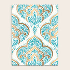 Turquoise Golden Moroccan Baroque Pattern II Notebook Gallery Image 4
