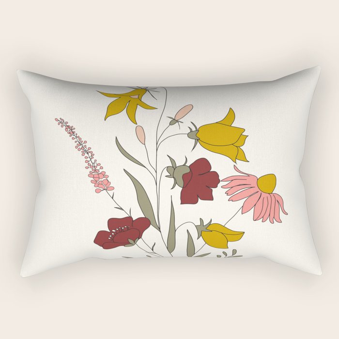 Wildflowers Bouquet Rectangular Pillow Gallery Image 1