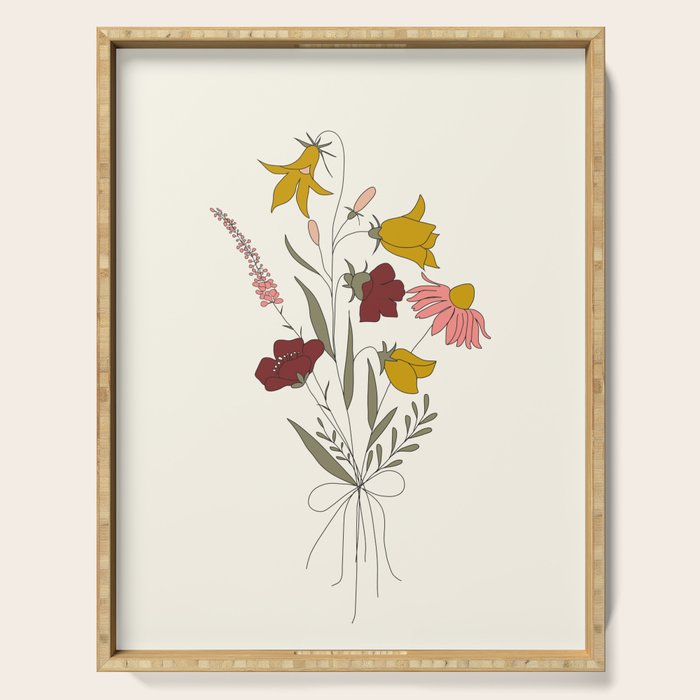 Wildflowers Bouquet Serving Tray Gallery Image 1