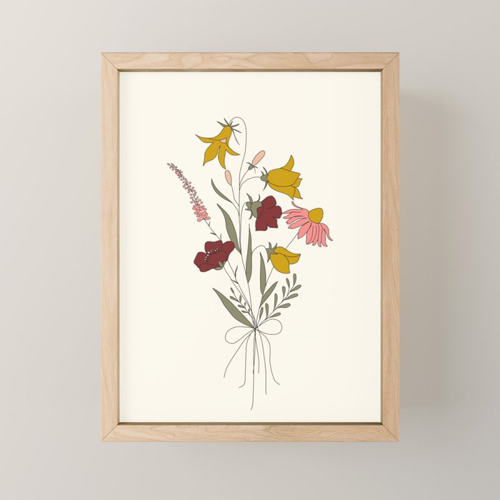 Wildflowers Bouquet Mini Art Print Gallery Image 1