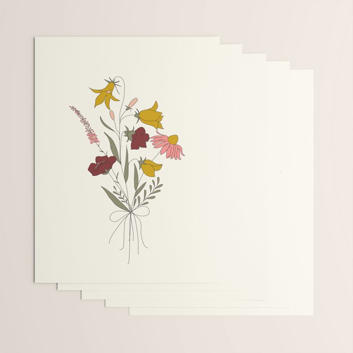 Wildflowers Bouquet Wrapping Paper Gallery Image 3