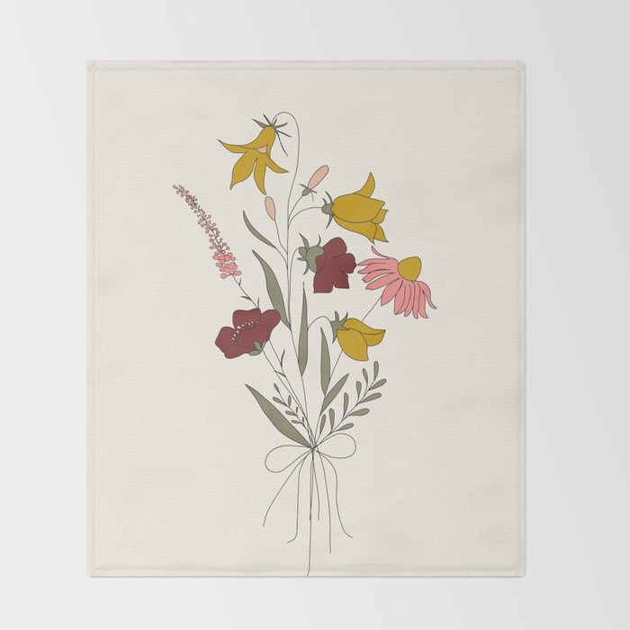 Wildflowers Bouquet Throw Blanket Gallery Image 2