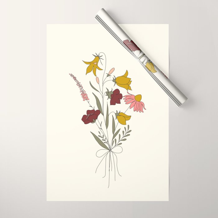 Wildflowers Bouquet Wrapping Paper Gallery Image 1