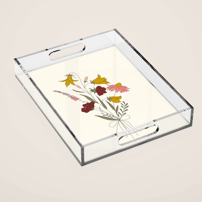 Wildflowers Bouquet Acrylic Tray Gallery Image 1