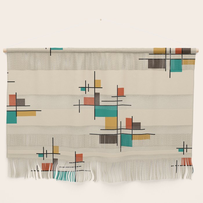 Mid Century Modern Geometric Colorful Wall Hanging Gallery Image 1