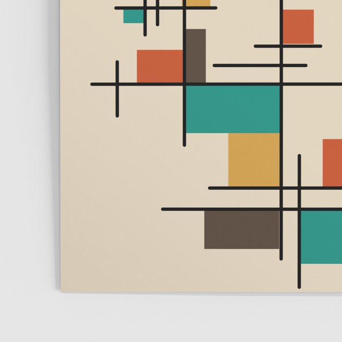 Mid Century Modern Geometric Colorful Poster Gallery Image 3