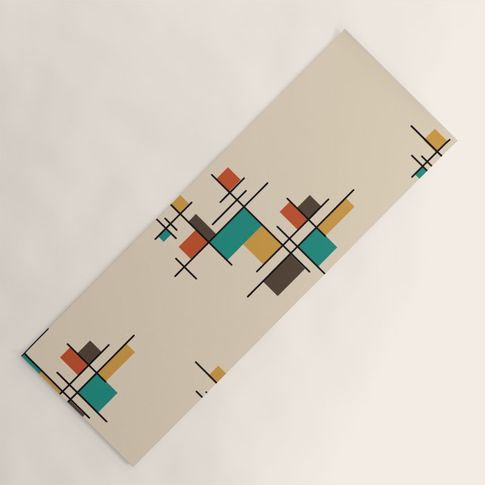 Mid Century Modern Geometric Colorful Yoga Mat Gallery Image 1