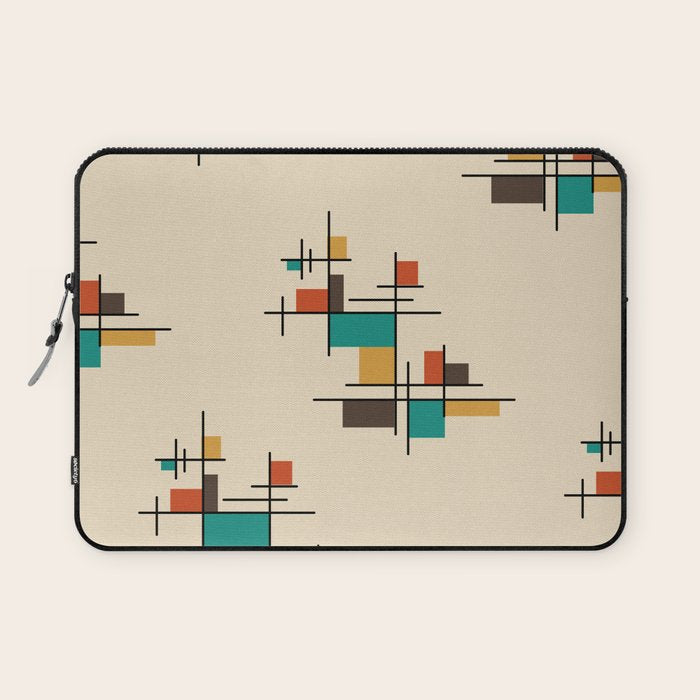 Mid Century Modern Geometric Colorful Laptop Sleeve Gallery Image 1