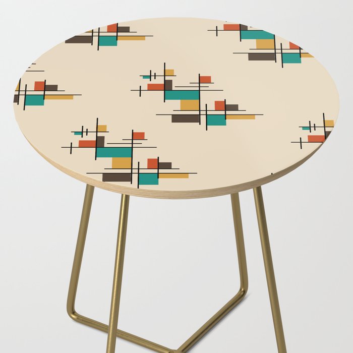 Mid Century Modern Geometric Colorful Side Table Gallery Image 2