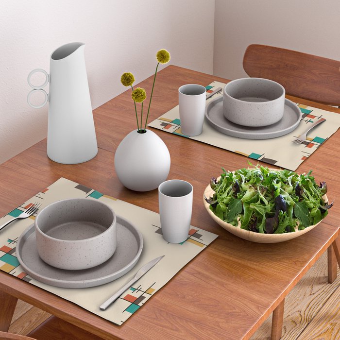 Mid Century Modern Geometric Colorful Placemat Gallery Image 2