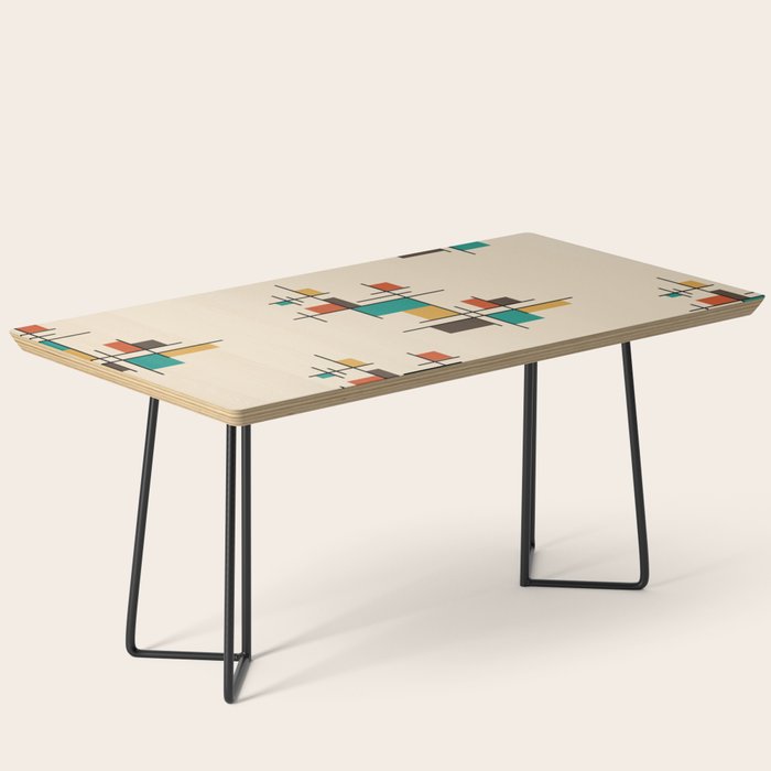 Mid Century Modern Geometric Colorful Coffee Table Gallery Image 1