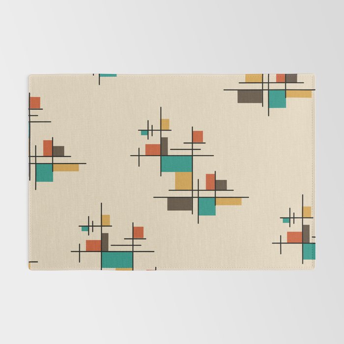 Mid Century Modern Geometric Colorful Rug Gallery Image 2