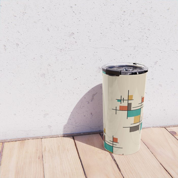 Mid Century Modern Geometric Colorful Travel Mug Gallery Image 4