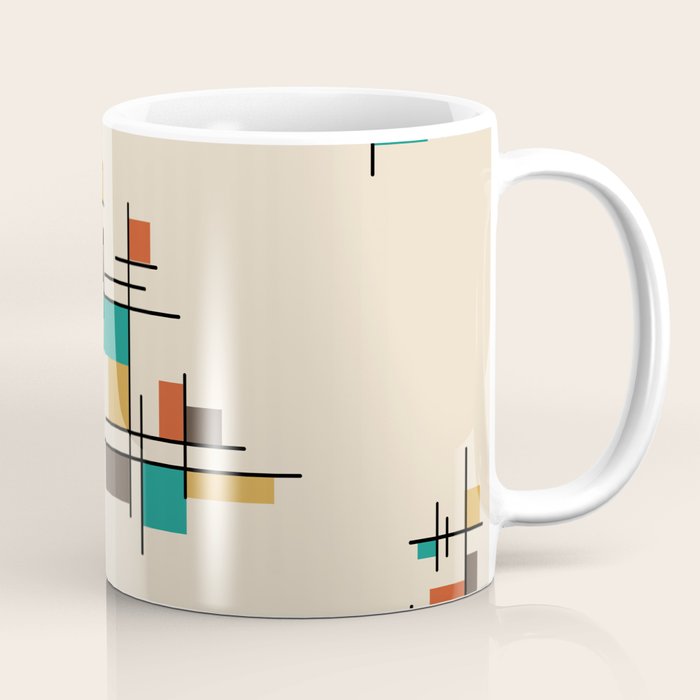 Mid Century Modern Geometric Colorful Coffee Mug Gallery Image 1