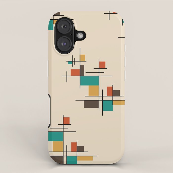 Mid Century Modern Geometric Colorful iPhone Case Gallery Image 1