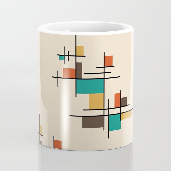 Mid Century Modern Geometric Colorful Coffee Mug Gallery Image 4