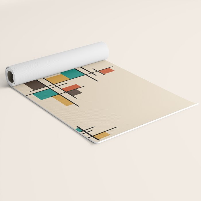 Mid Century Modern Geometric Colorful Yoga Mat Gallery Image 2