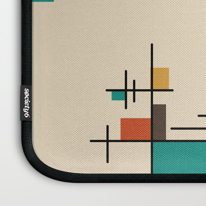 Mid Century Modern Geometric Colorful Laptop Sleeve Gallery Image 3