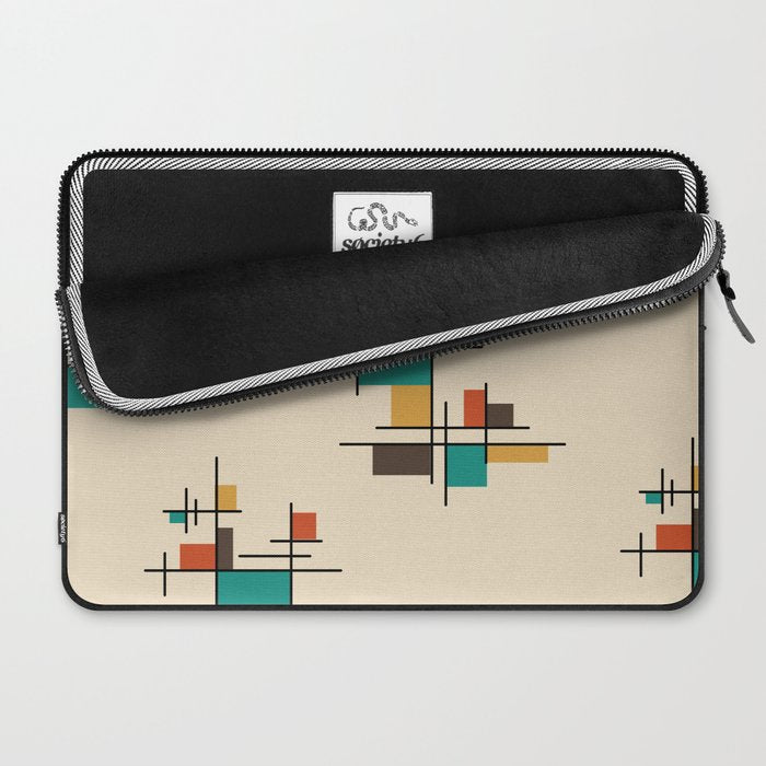 Mid Century Modern Geometric Colorful Laptop Sleeve Gallery Image 2