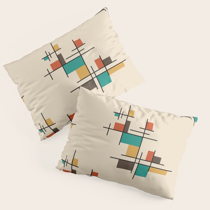 Mid Century Modern Geometric Colorful Pillow Sham Gallery Image 3