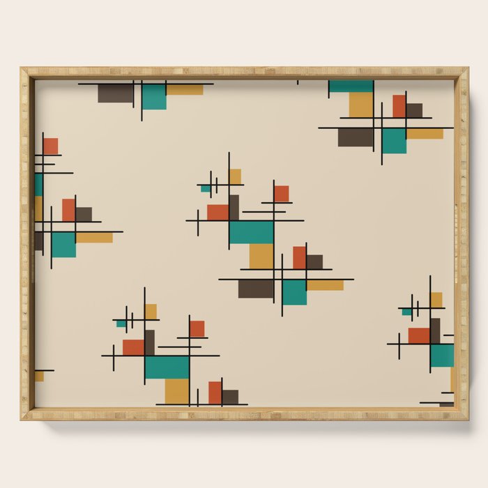 Mid Century Modern Geometric Colorful Serving Tray Gallery Image 1