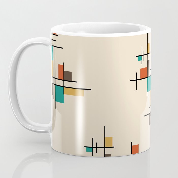 Mid Century Modern Geometric Colorful Coffee Mug Gallery Image 3