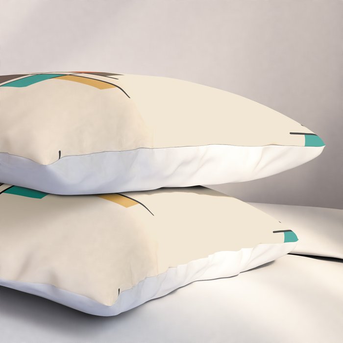 Mid Century Modern Geometric Colorful Pillow Sham Gallery Image 3