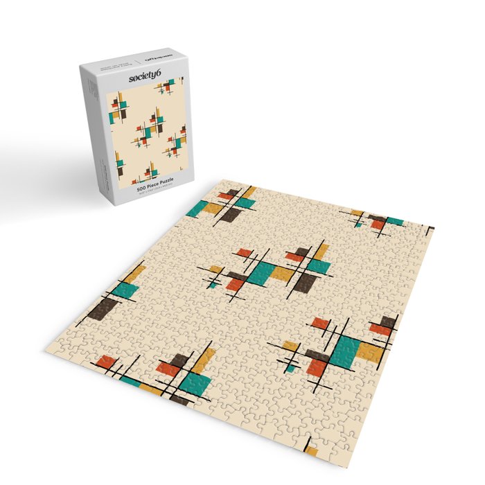 Mid Century Modern Geometric Colorful Jigsaw Puzzle Gallery Image 2