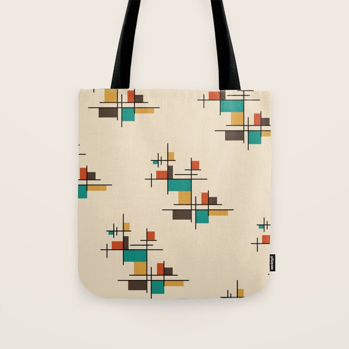 Mid Century Modern Geometric Colorful Tote Bag Gallery Image 1