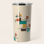 Mid Century Modern Geometric Colorful Travel Mug Gallery Image 1