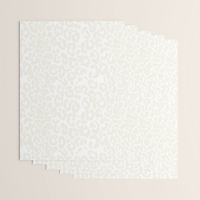 Antique White Leopard Print on White Wrapping Paper Gallery Image 3