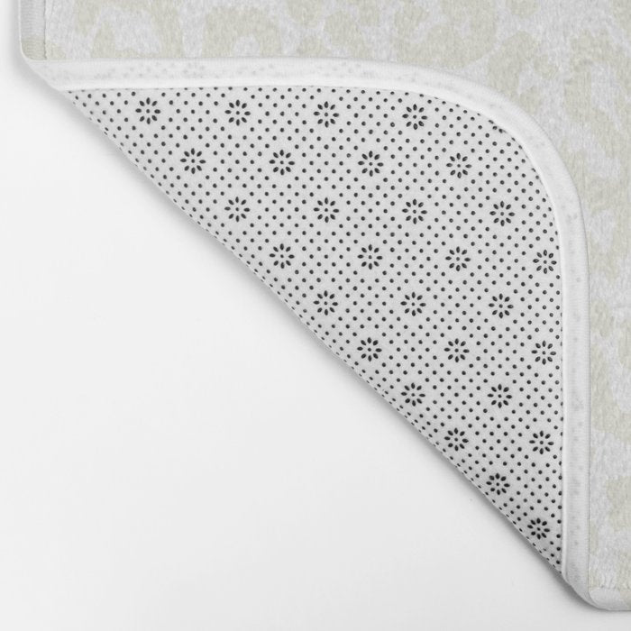Antique White Leopard Print on White Bath Mat Gallery Image 2