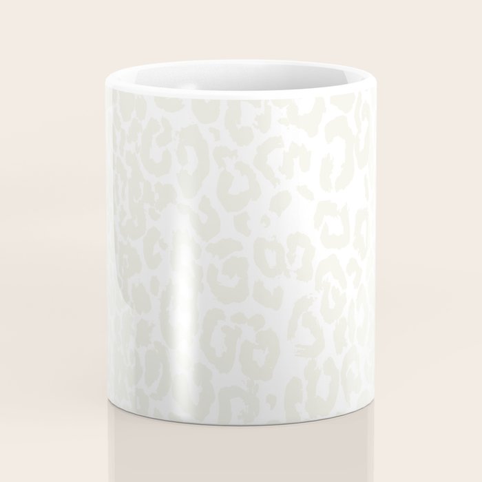 Antique White Leopard Print on White Coffee Mug Gallery Image 4