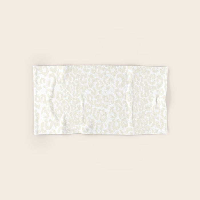 Antique White Leopard Print on White Bath Towel Gallery Image 1